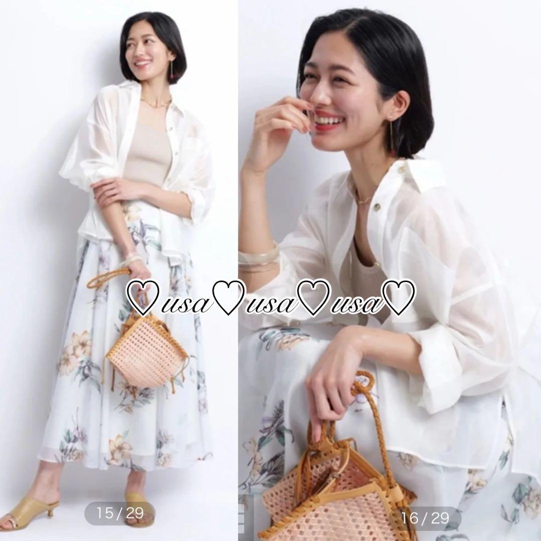 ♡新品♡JUSGLITTY♡シアーフラワープリントスカート