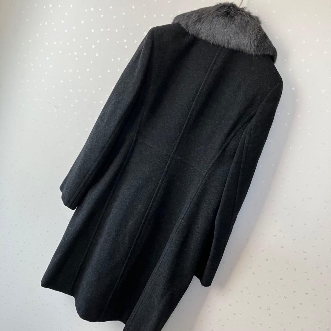 SONIA RYKIEL ラビットファー　ロング コート 40 L グレー