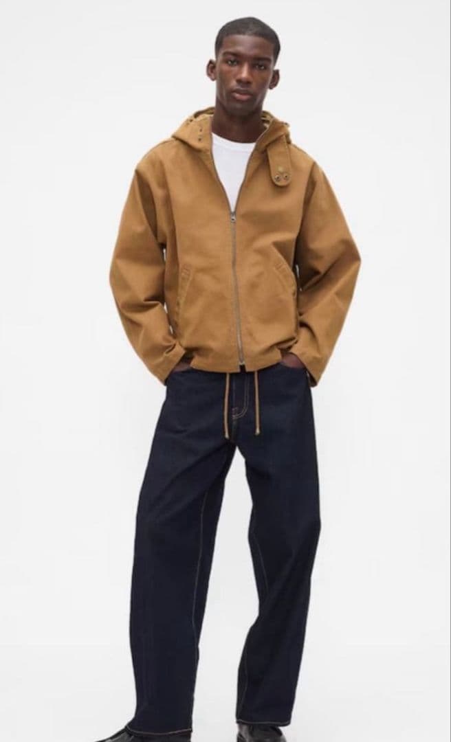 新品 GAP フード付き キャンバスジャケット ブラウン XS 春秋冬