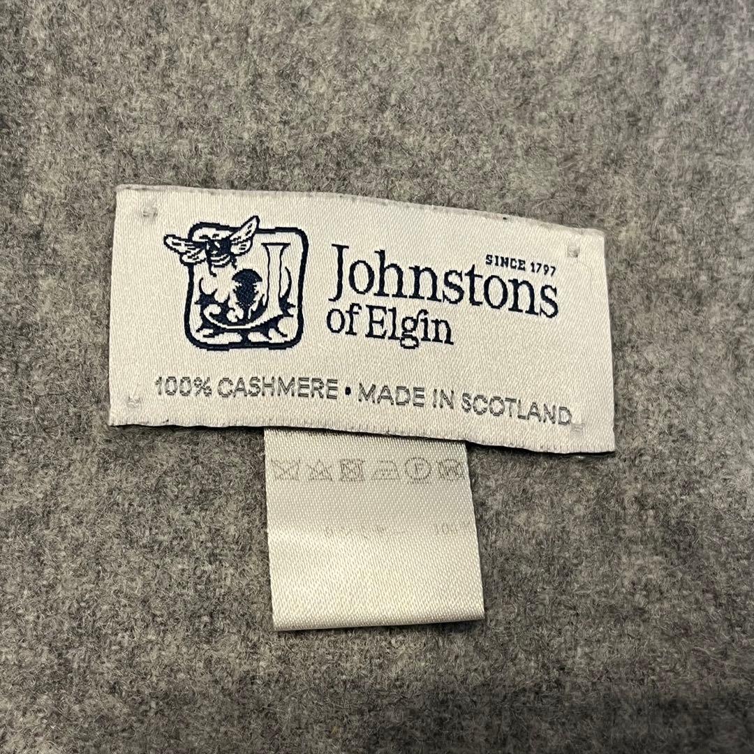 中判 Johnstons of Elgin カシミヤ マフラー ストール グレー