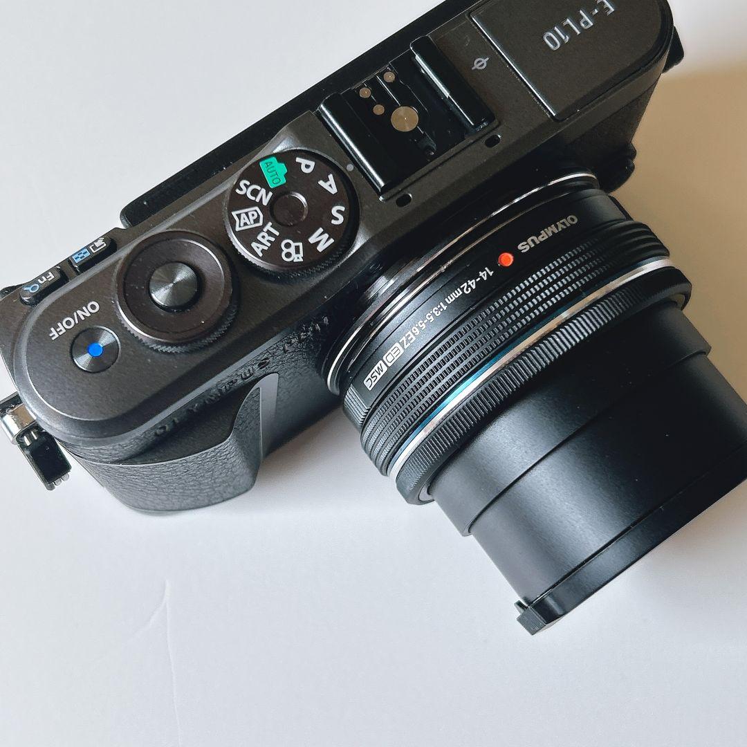 ◆OLYMPUS E-PL10ミラーレス一眼カメラ　ブラック◆スマホ転送