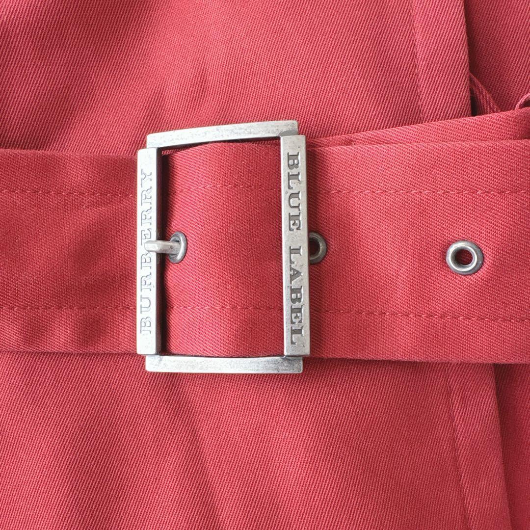 BURBERRY BLUE LABEL トレンチコート ノバチェック ベルト 赤