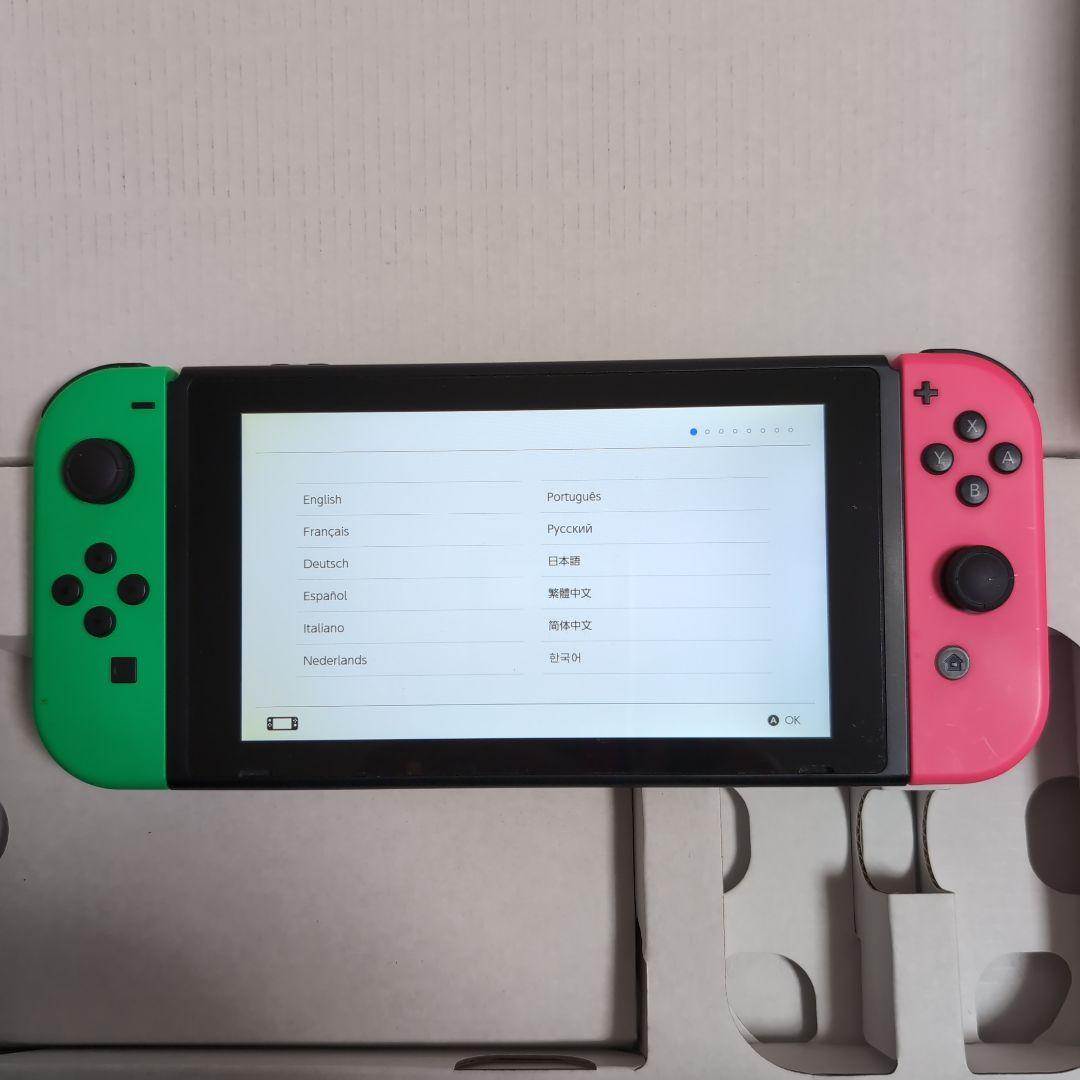 【フルセット】Nintendo Switch本体 Joy-Conグリーン/ピンク
