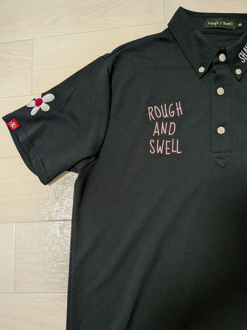 rough & swell ブラック ポロシャツ M