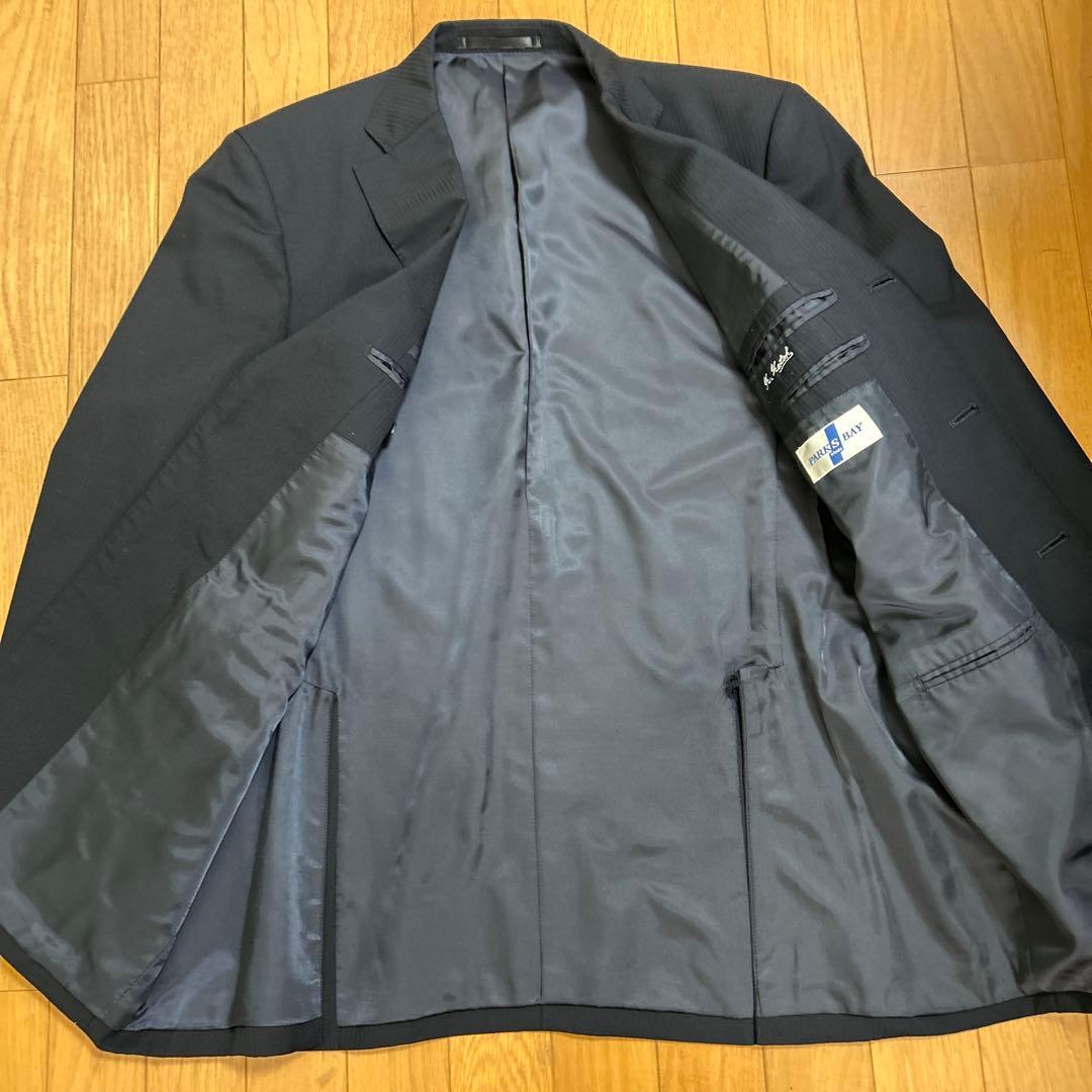 593.希少サイズ！AB８　185cmＷ.92cm程の方に！人気の黒系スーツ！