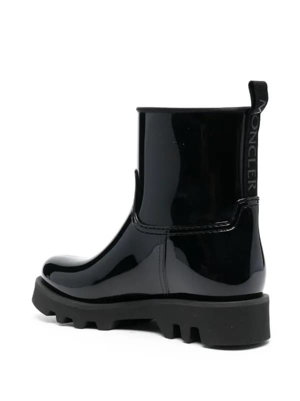 MONCLER ブラックラバーレインブーツ