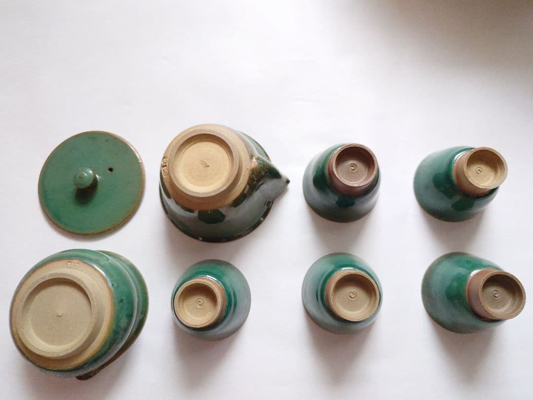 上野焼 陶器製 煎茶器 熊谷保興作