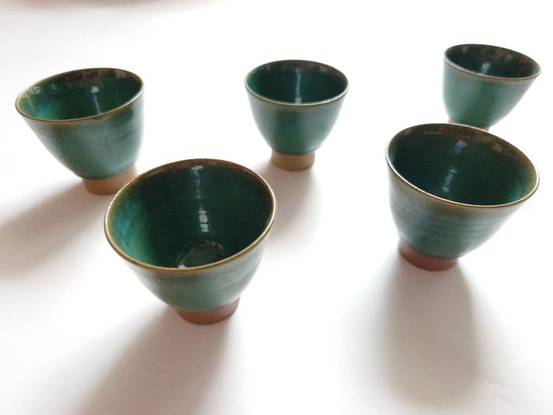 上野焼 陶器製 煎茶器 熊谷保興作