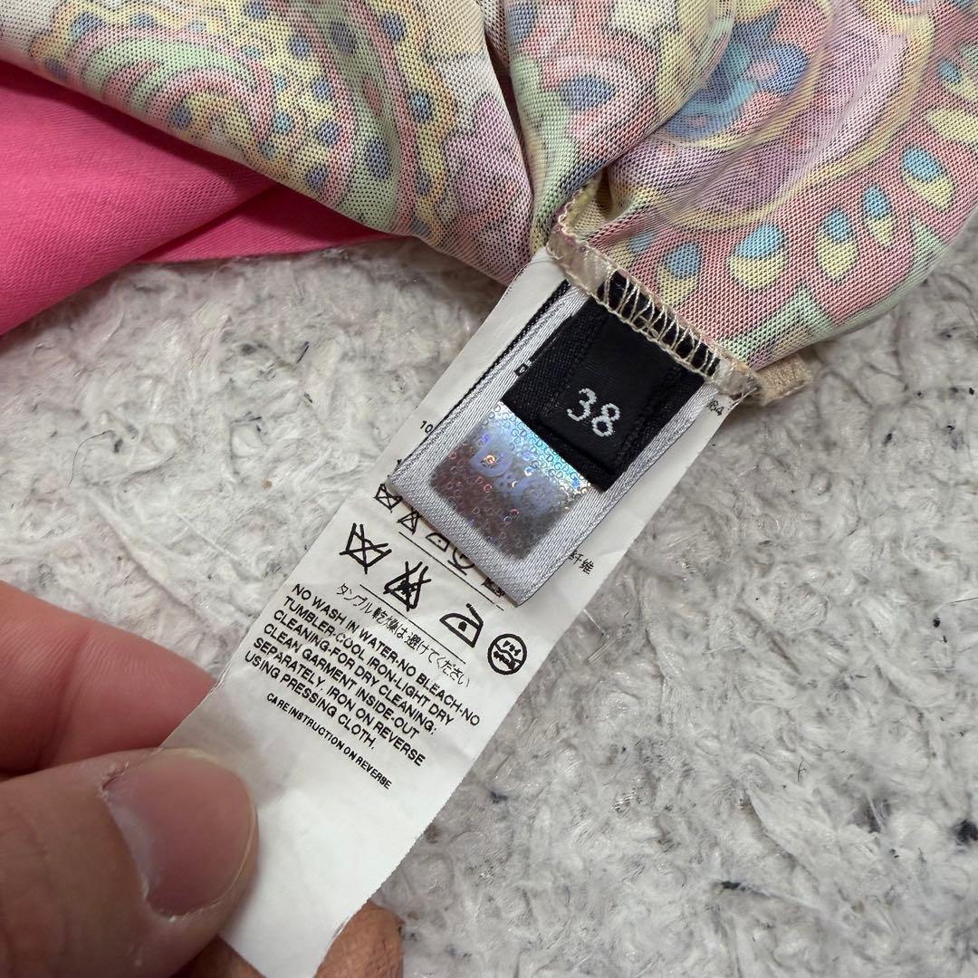希少美品　ドルチェ&ガッバーナ　ワンピース　ペイズリー　総柄　ストレッチ　ピンク