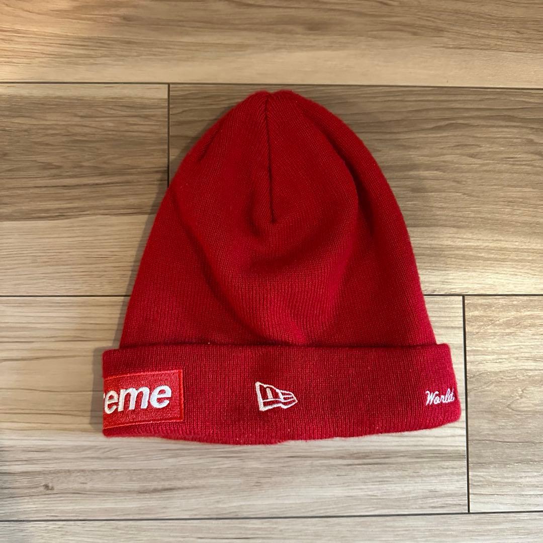 Supreme Box Logo Beanie 赤【ステッカーとショッパー付き】