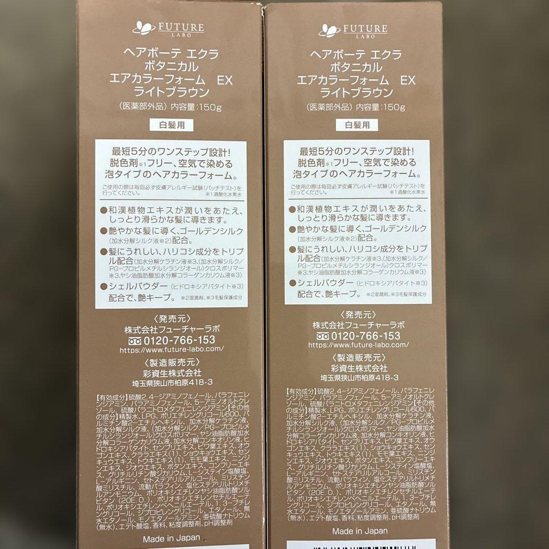 ヘアボーテエクラ　ボタニカル　エアカラーフォームEX ライトブラウン2個セット