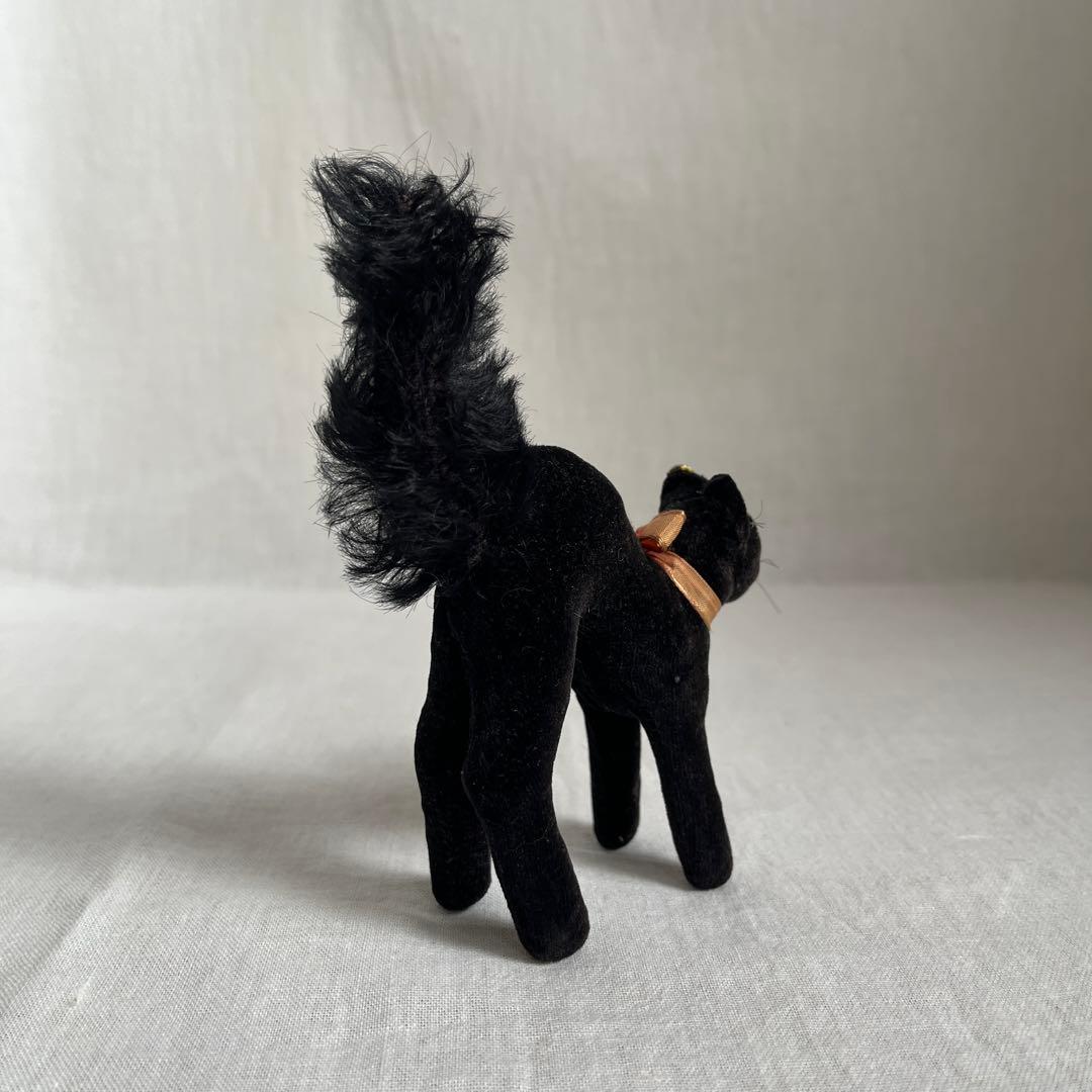 【本日のみ価格】アンティーク　シュタイフ　トムキャット　黒ねこ
