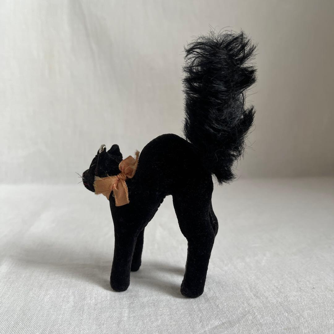 【本日のみ価格】アンティーク　シュタイフ　トムキャット　黒ねこ