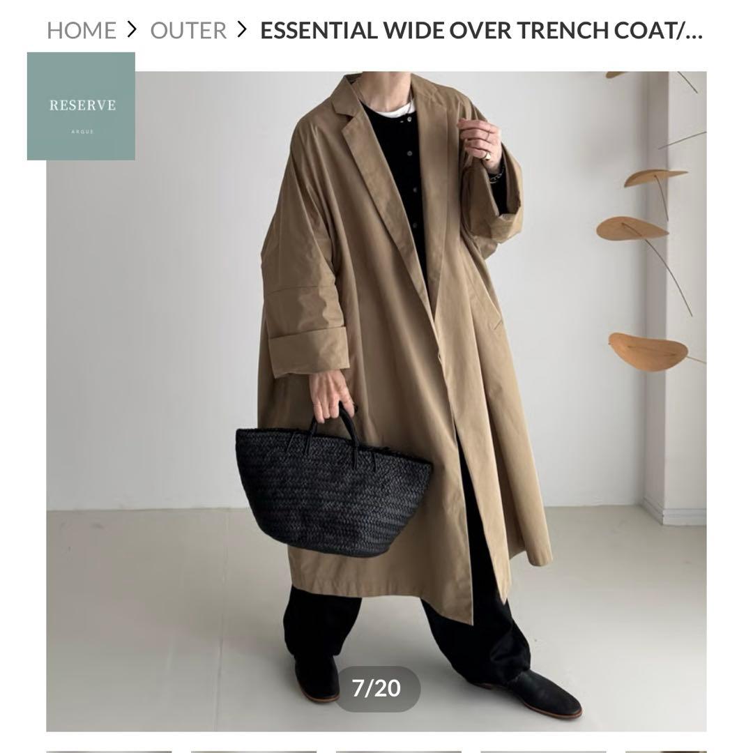 argue〇ESSENTIAL WIDE OVER TRENCH COAT