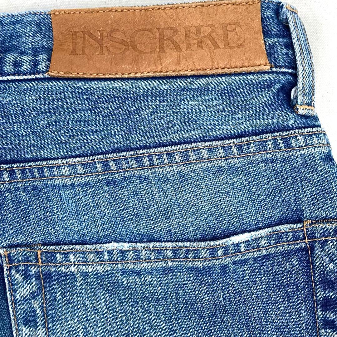 【日本製】INSCRIRE/アンスクリア◆ハイウエスト◆クロップド◆デニム◆38
