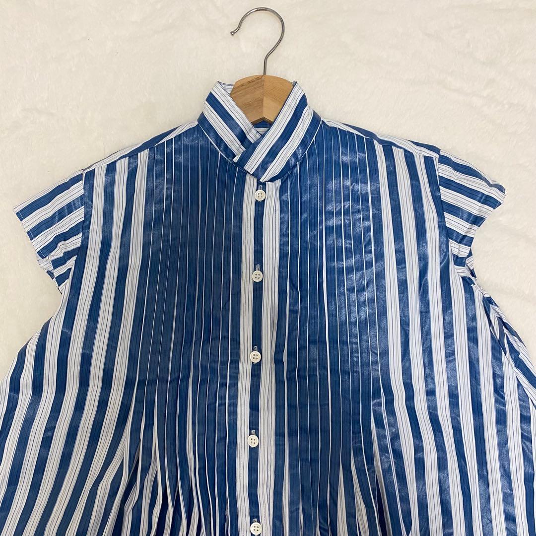 sacai サカイ ストライプ プリーツ ワンピース