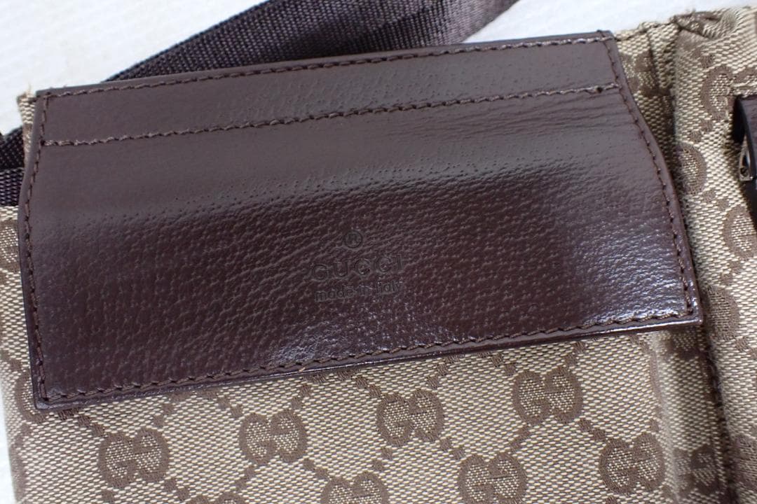 GUCCI グッチ GGキャンバス ボディバッグ ウエストポーチ G10-A