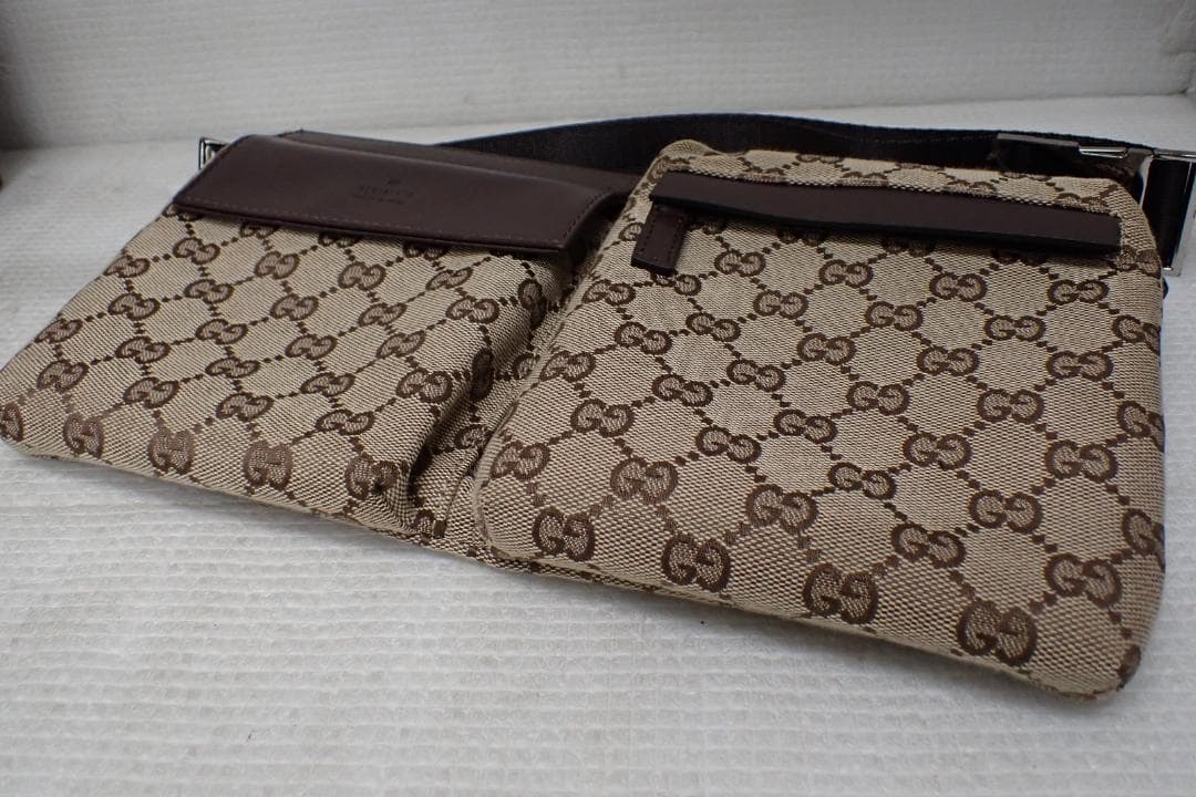 GUCCI グッチ GGキャンバス ボディバッグ ウエストポーチ G10-A