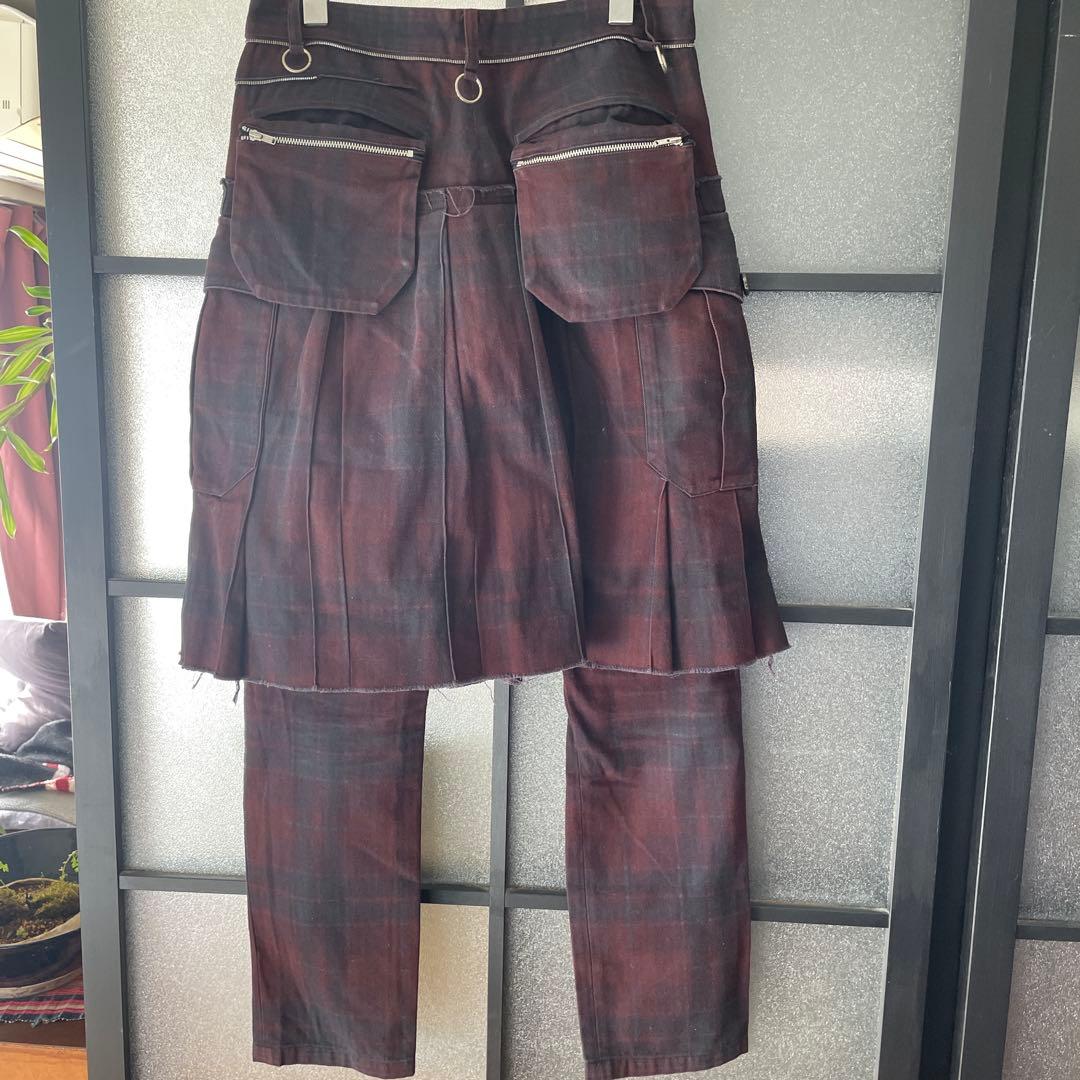 値下げ！UNDERCOVER 2003SS SCAB期チェック スカート パンツ