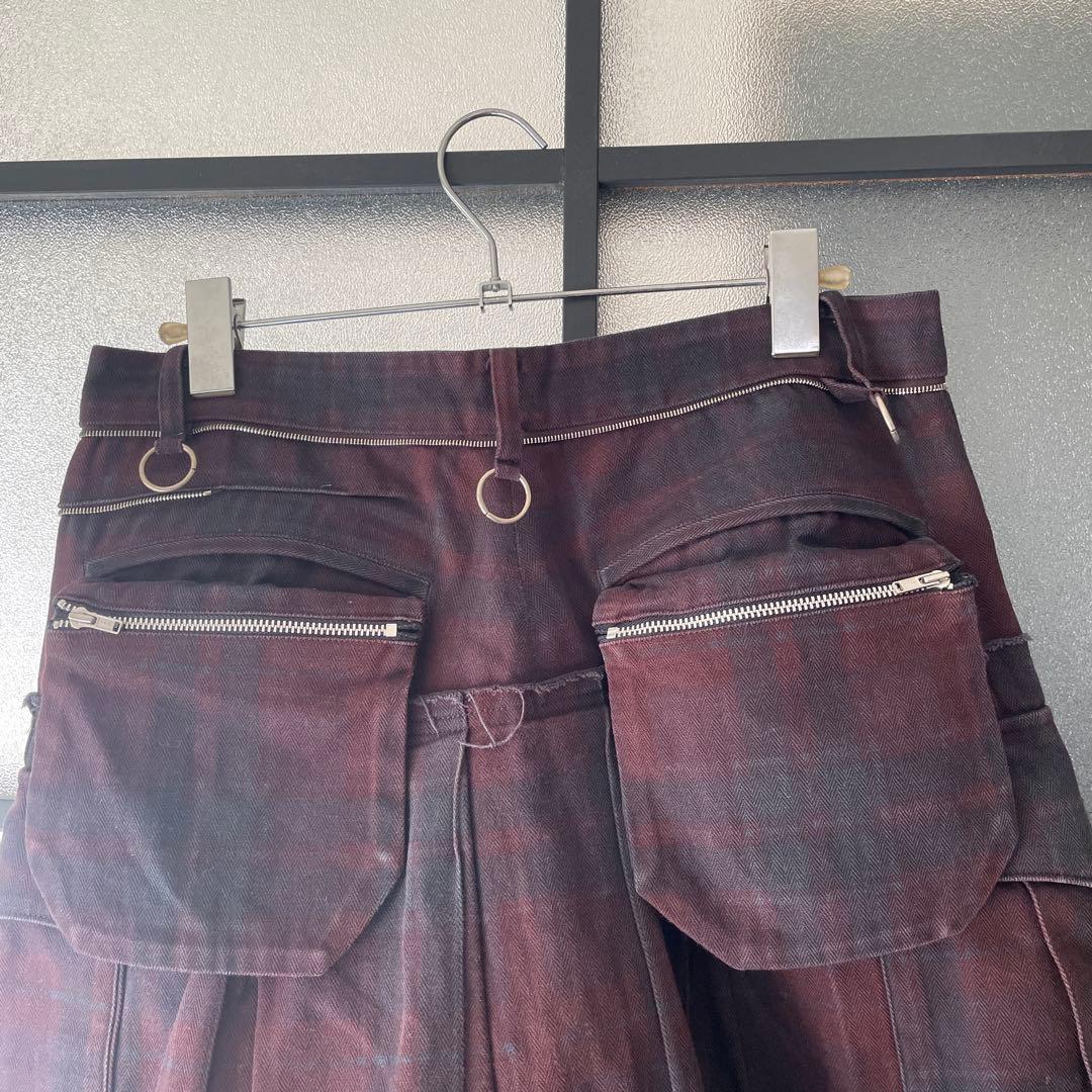 値下げ！UNDERCOVER 2003SS SCAB期チェック スカート パンツ