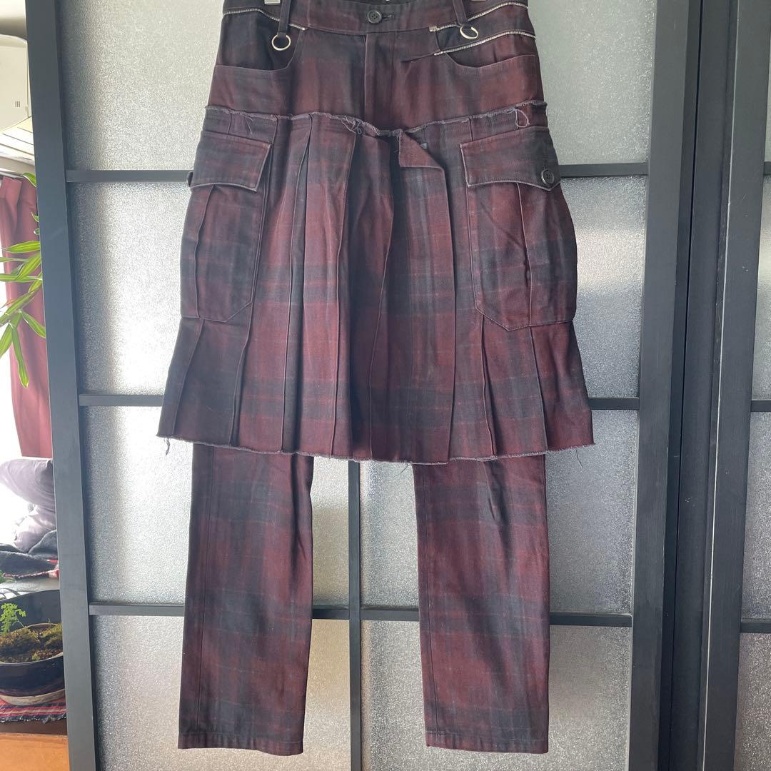 値下げ！UNDERCOVER 2003SS SCAB期チェック スカート パンツ