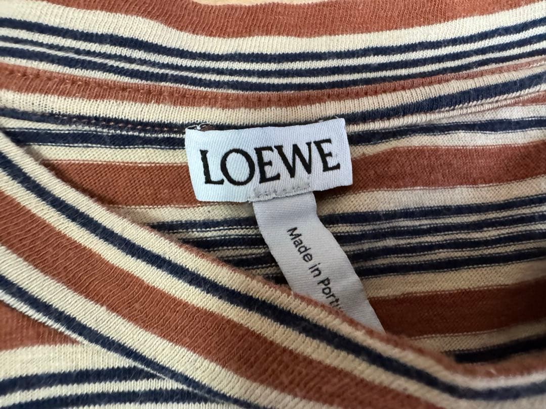 ロエベ ボーダーTシャツ オレンジ Lサイズ