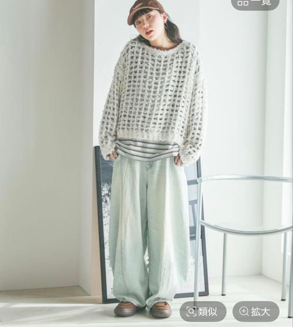 3Dドロップデニムパンツ Ｌサイズ