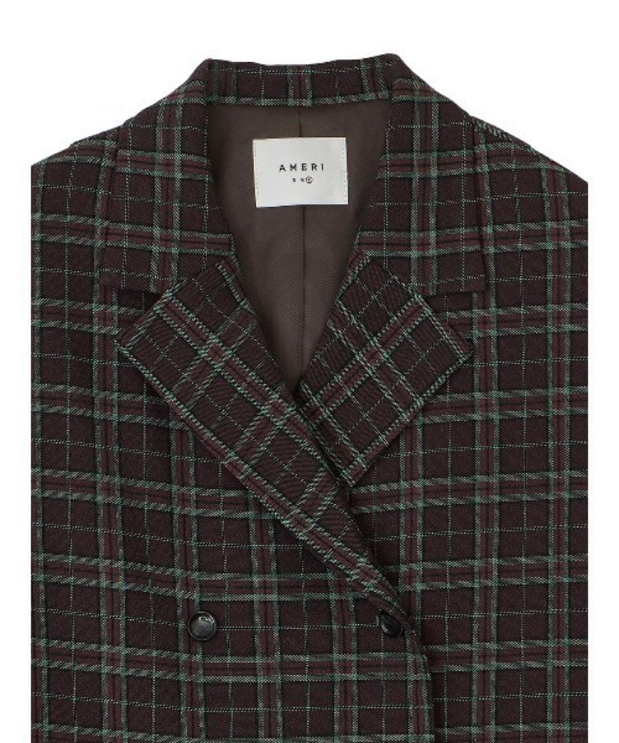 ジャケット・アウター Ameri NOTCHED LAPEL CHECK DOUBLE JACKET