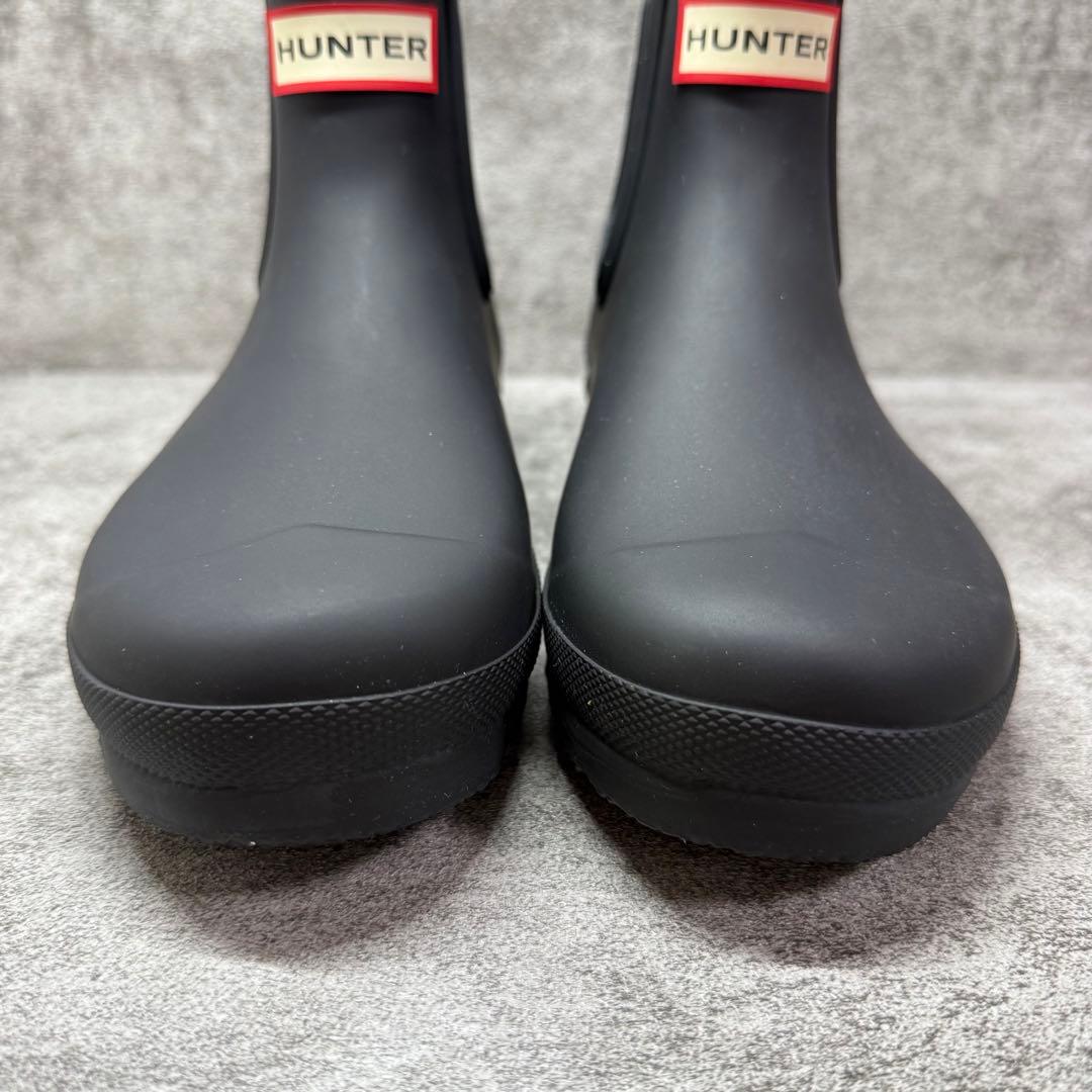 【未使用】HUNTER サイドゴア チェルシー レイン ブーツ ブラック 24