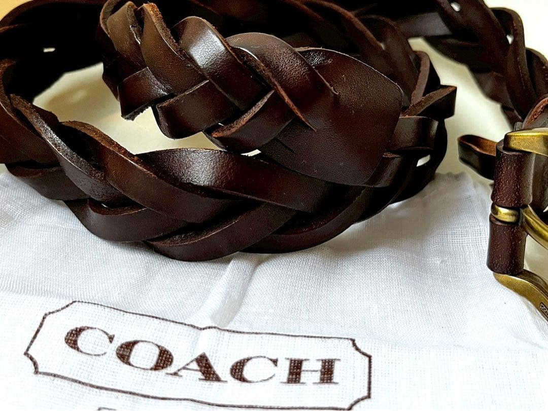 極美品　Coach コーチ 1枚本革　メッシュベルト