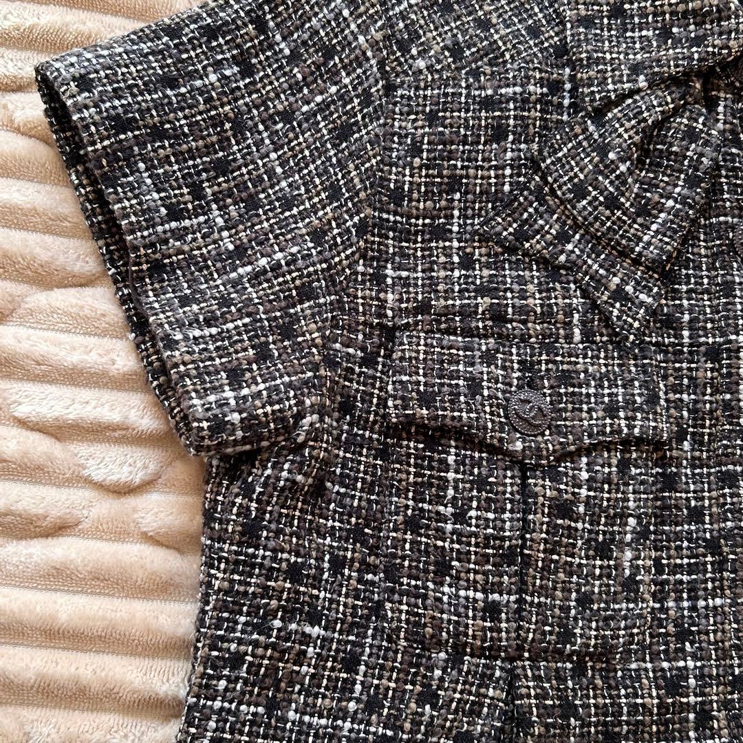 CHANEL シャネル　ツイード 半袖 ひざ丈ワンピース 40