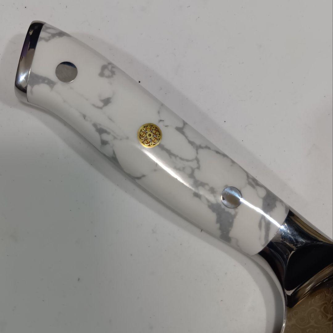VG10割り込み 67層ダマスカス 切付 牛刀 21cm ターコイズストーン柄