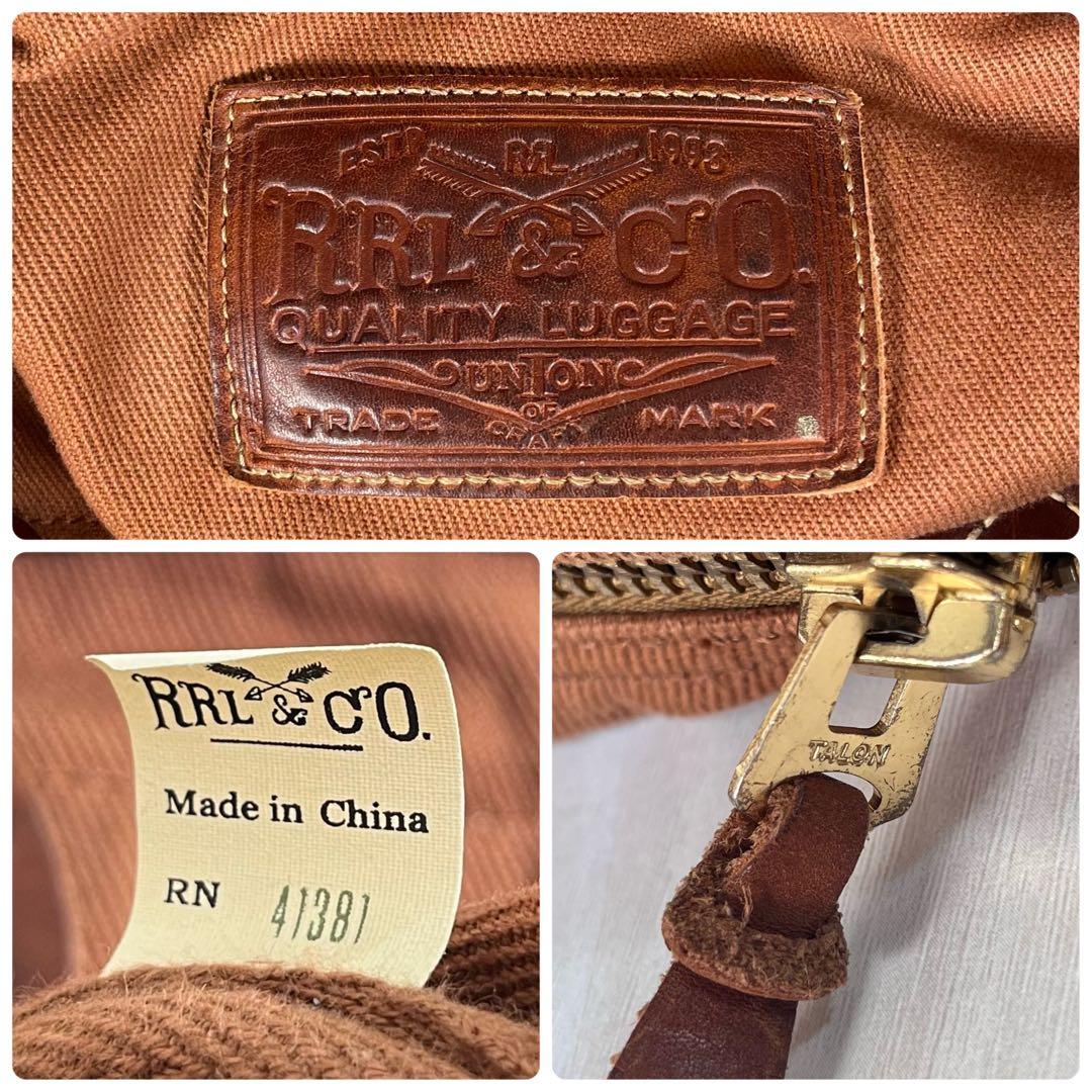 【美品】RRL　ボストン バッグ　2WAY ショルダー　レザー&コットン　大容量