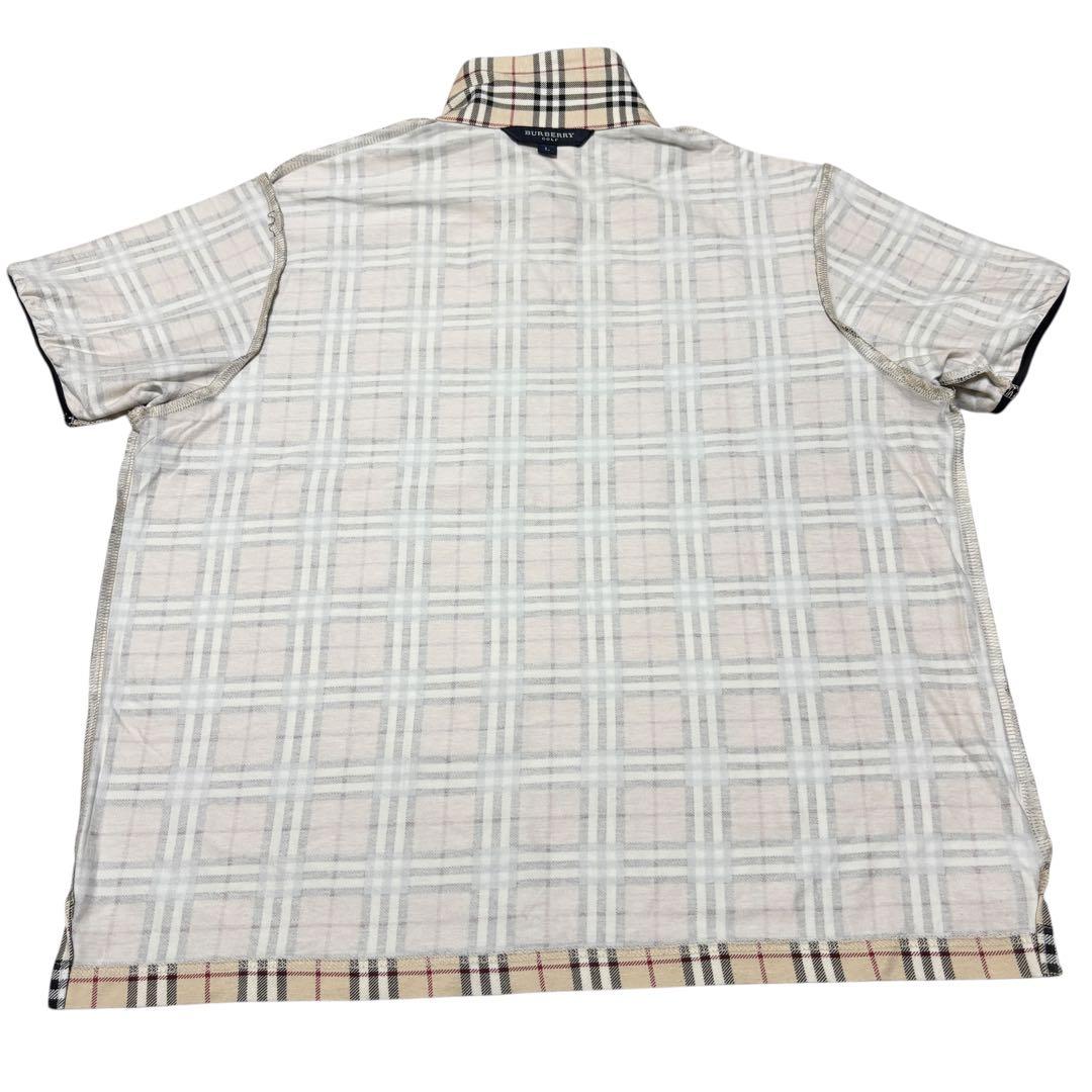 極美品 BURBERRY バーバリー ゴルフ ノバチェック ポロシャツ 半袖 L
