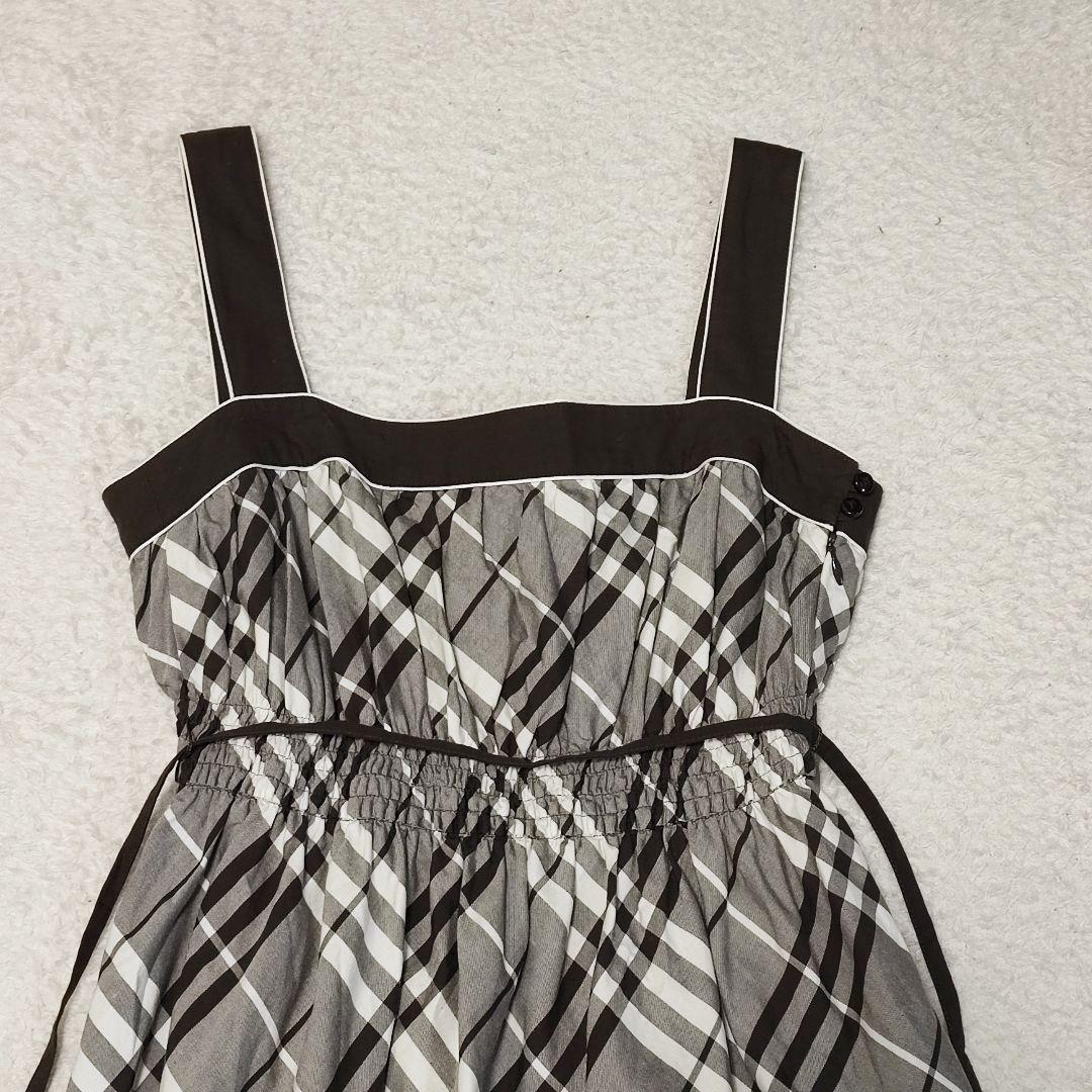 BURBERRYブルーレーベル チェックワンピ 38　ブラウン