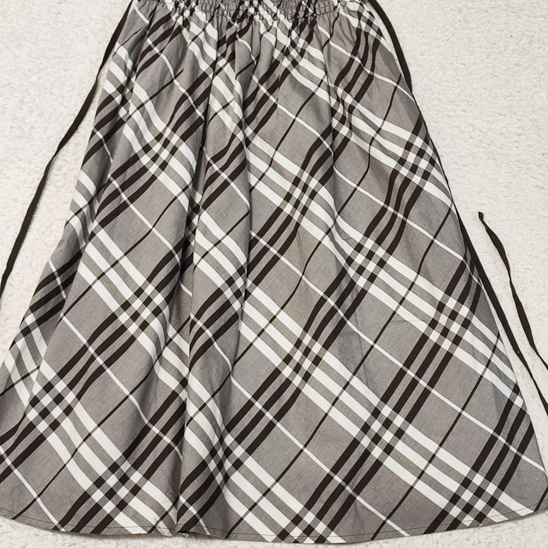 BURBERRYブルーレーベル チェックワンピ 38　ブラウン