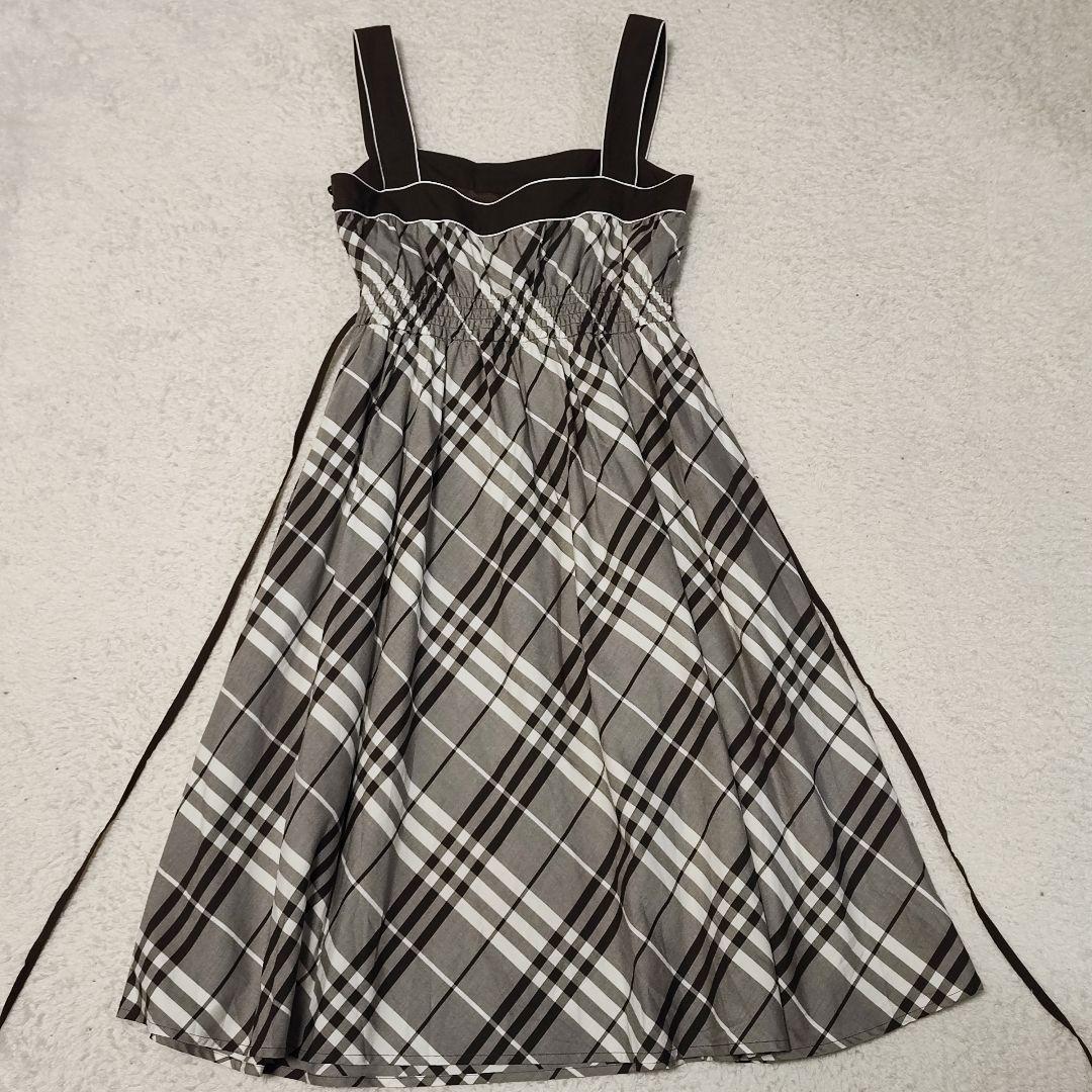 BURBERRYブルーレーベル チェックワンピ 38　ブラウン