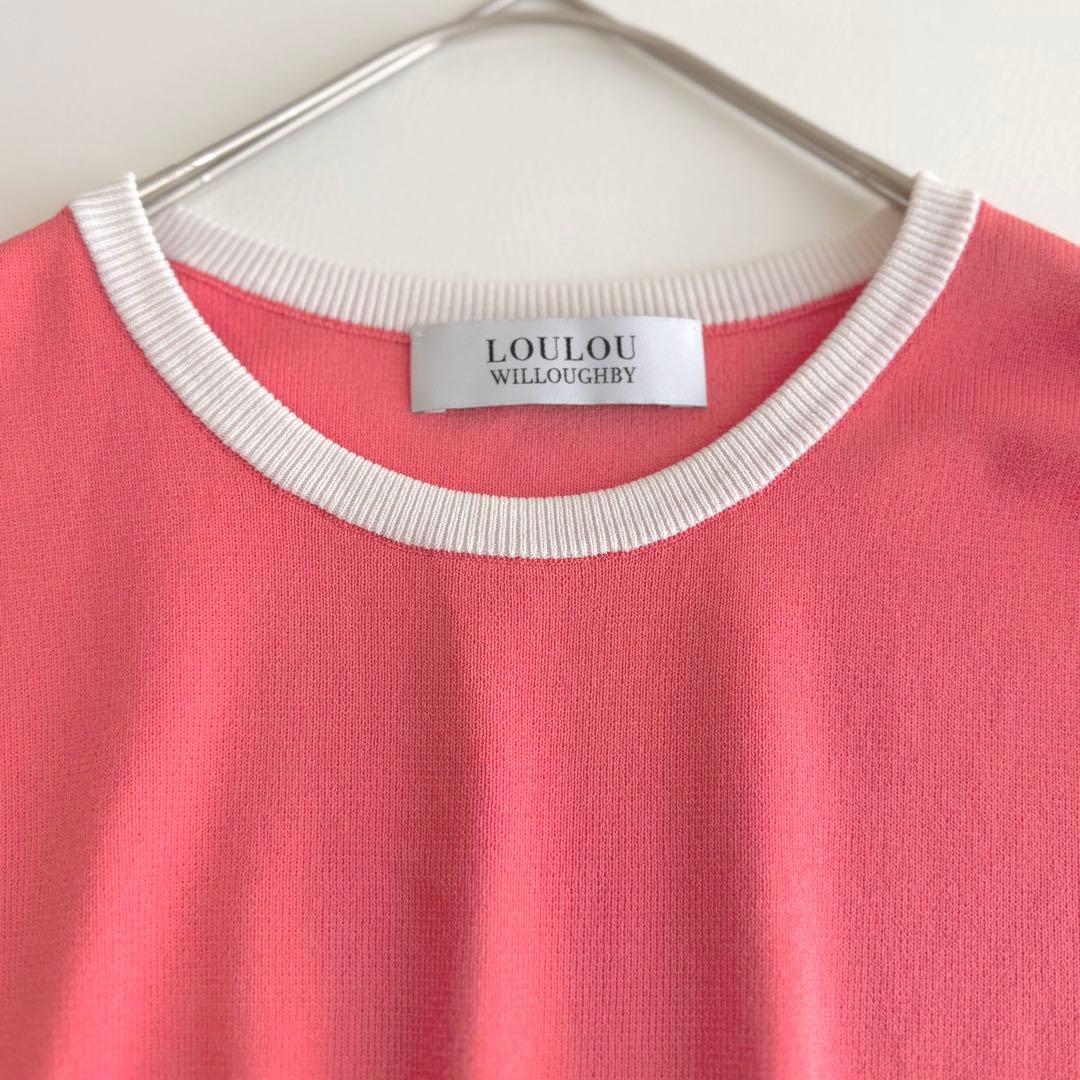LOULOU WILLOUGHBY バイカラーカーディガン アンサンブル ピンク