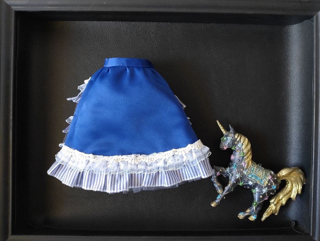 SDM//40cmドール//ワンピース-青系-★バッスルスカート//ハンドメイド