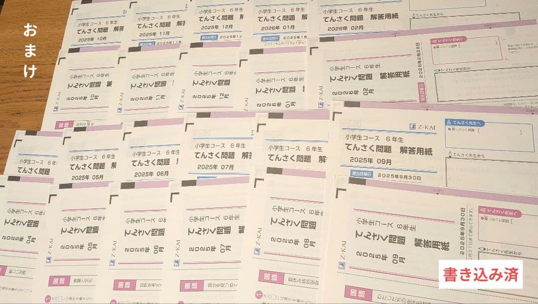 Z会　小６　算数＆国語 2025年4月-2026年2月 最新版　1年分