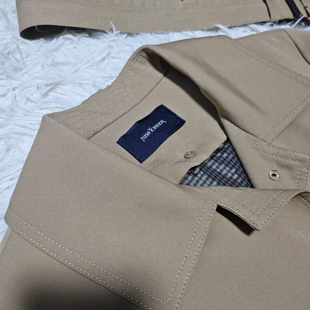極美品 NEWYORKER ライナー付き ステンカラーコート ベルト付き 9AR