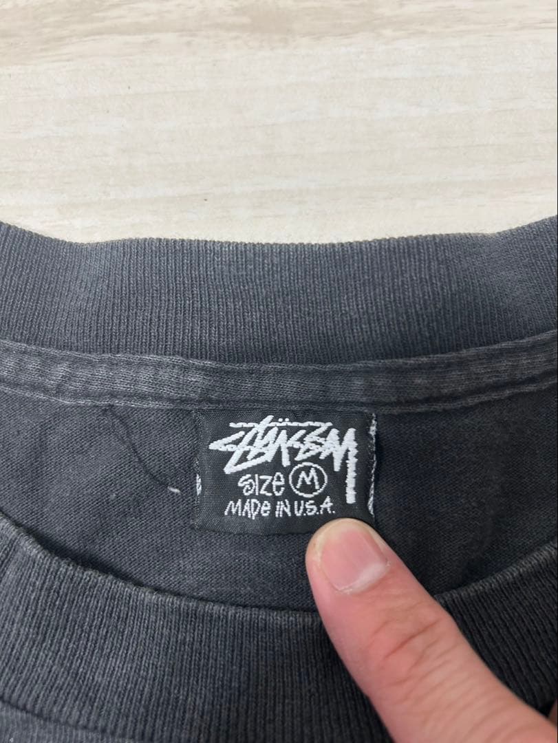 90s OLD STUSSY USA製 クラウンロゴ両面プリントヴィンテージ