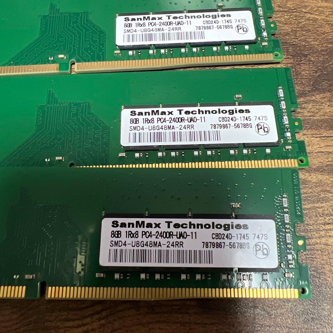 SanMax 8GB DDR4 メモリ 8枚セット