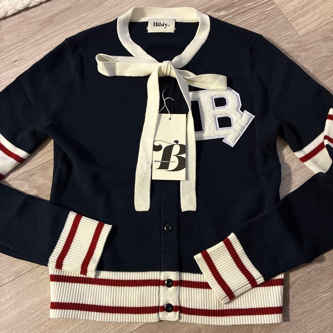 即日発送新品未使用Bibiy. B. CLUB TIE CARDIGANネイビー