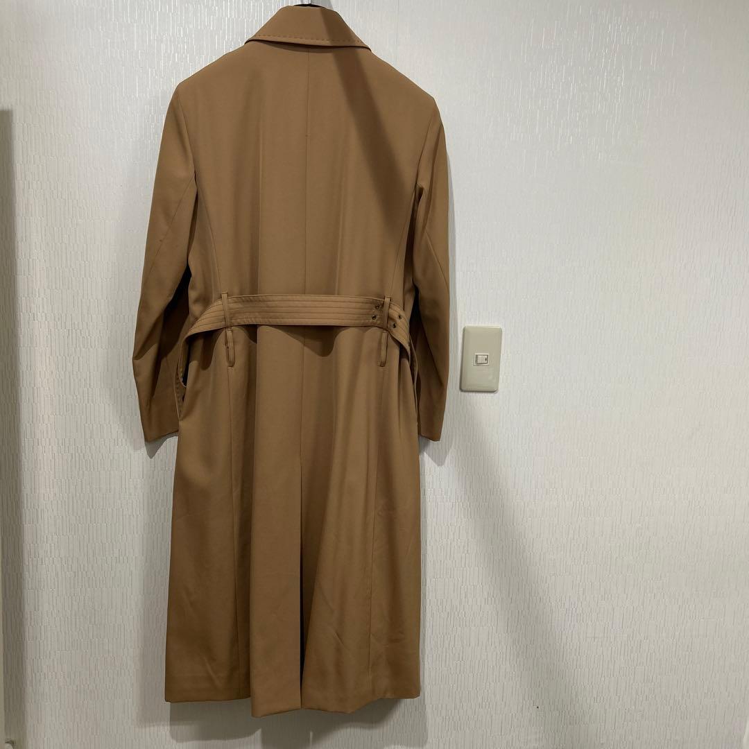 バーバリベージュ ロングコート ウエストベルト付き