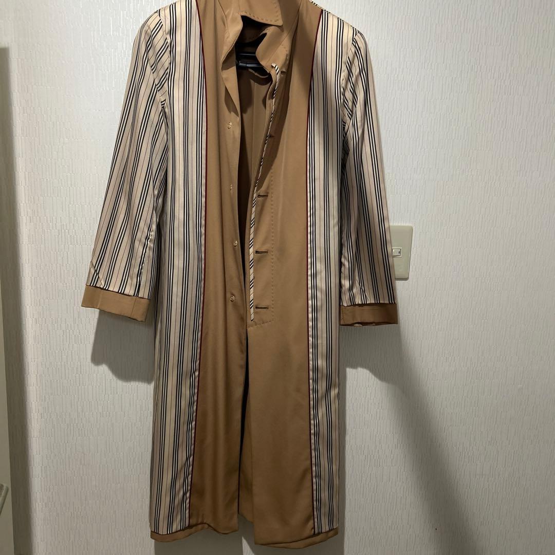 バーバリベージュ ロングコート ウエストベルト付き