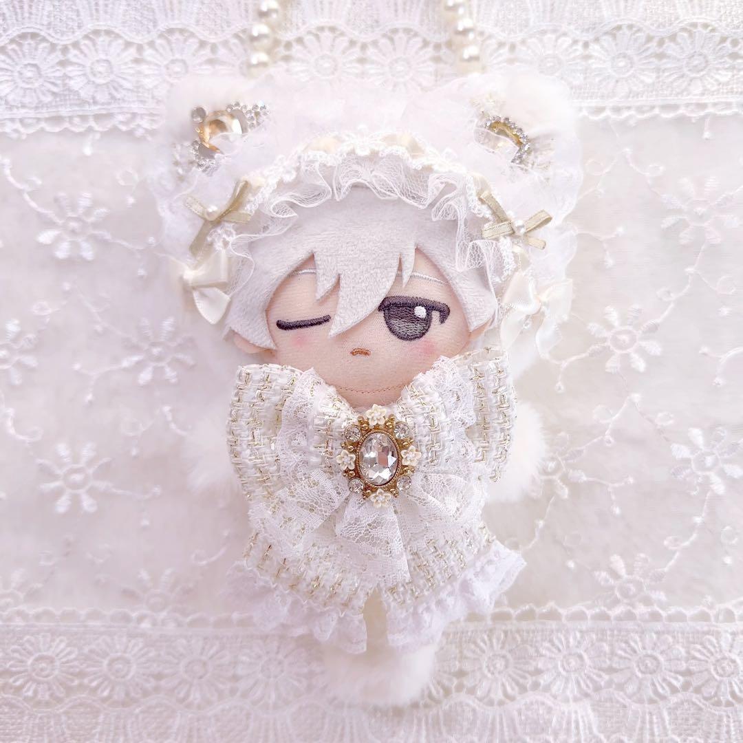 ツイードシリーズ　いつぬい　ちびぐるみ ぬい服　ねこ　白　クリーム　あんスタ