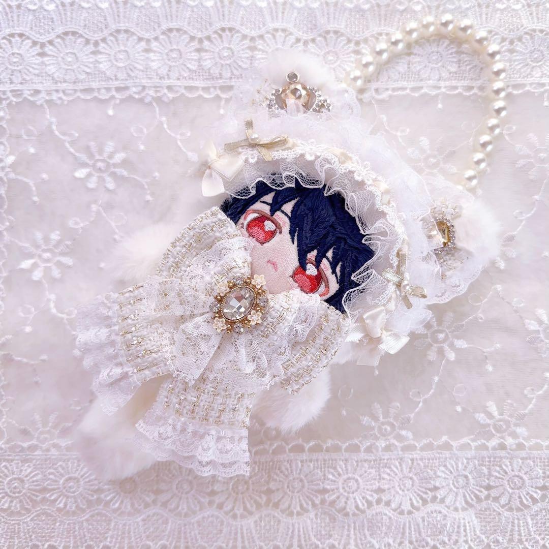 ツイードシリーズ　いつぬい　ちびぐるみ ぬい服　ねこ　白　クリーム　あんスタ