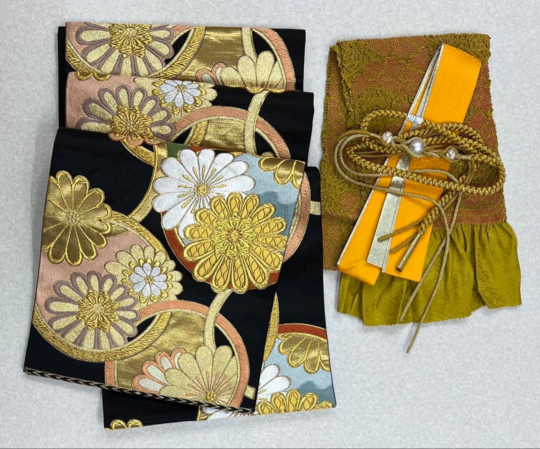 振り袖　フルセット　金彩　暈し　金通し　辻ヶ花　成人式　疋田柄　高級袋帯　807