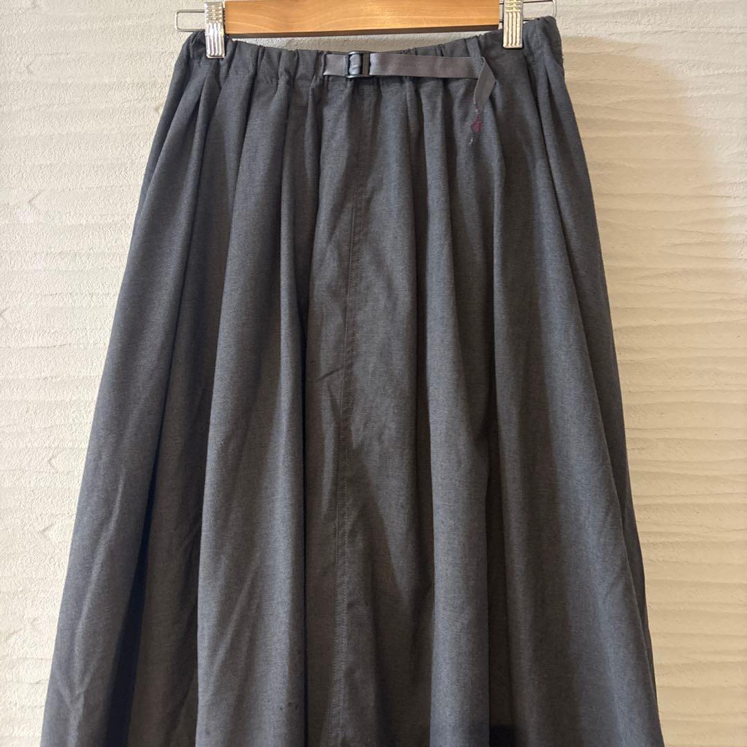 グラミチ×ビームスボーイ★別注ギャバロングスカート　グレー　T2608